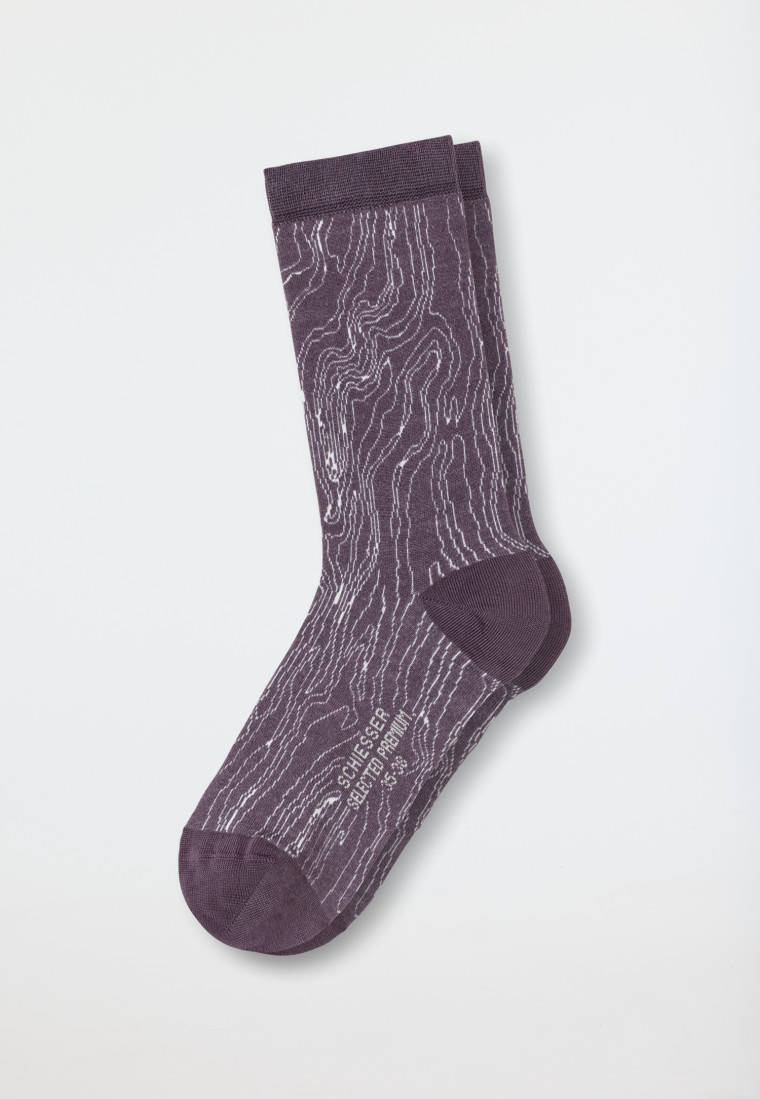 Damensocken gemustert violett - selected! premium