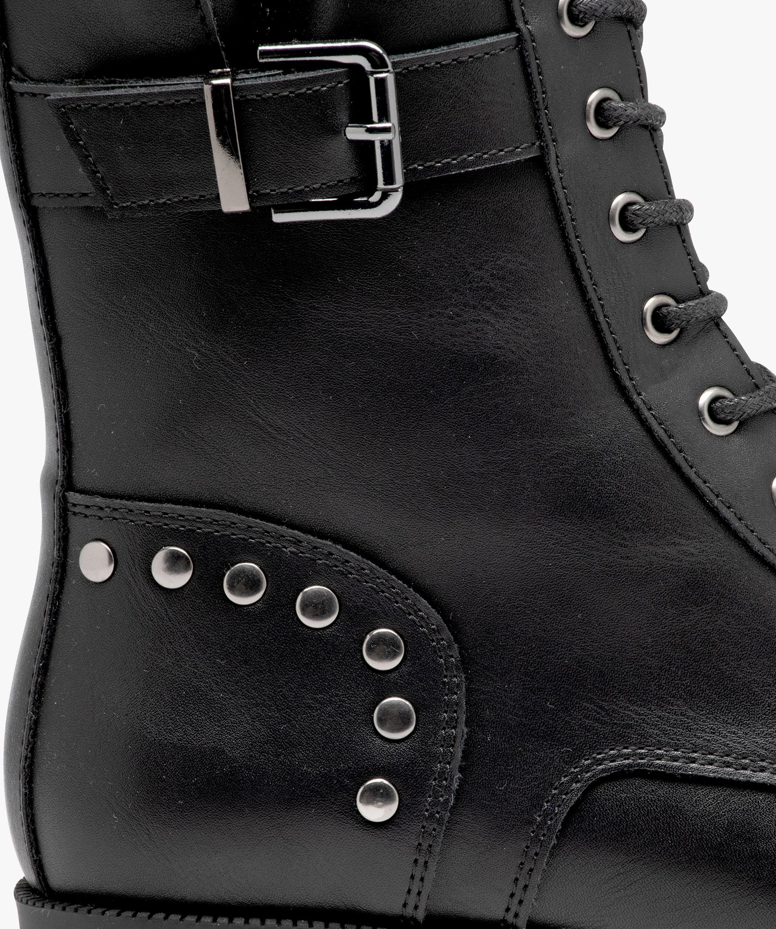 Boots femme unies style rock fermeture lacets et zip noir | GEMO