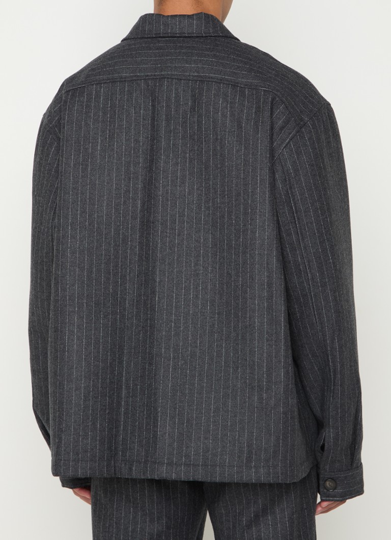 The Frankie Shop Mason jacket in wool blend with pinstripe and patch pockets