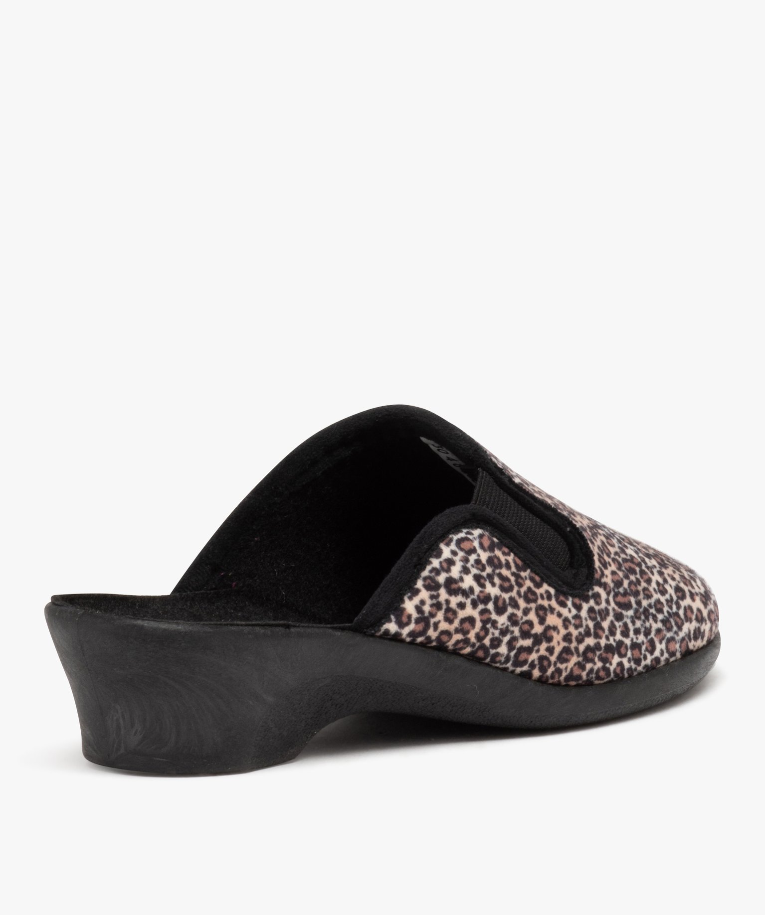 Chaussons femme mules confort compensées à motif léopard imprime | GEMO