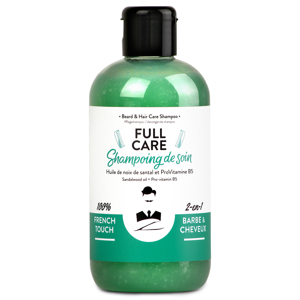 Monsieur Barbier Shampoing Homme Sans Sulfate - Full Care Shampooing de soin 2-en-1 Barbe et Cheveux pour Hommes