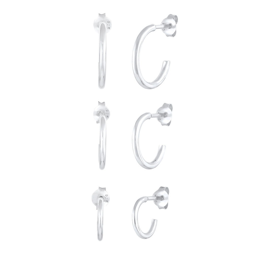 Elli Elli Boucles d'Oreilles Tendance Basique Boucles d'Oreilles Femme - (925/1000) Ar Boucles d'oreilles