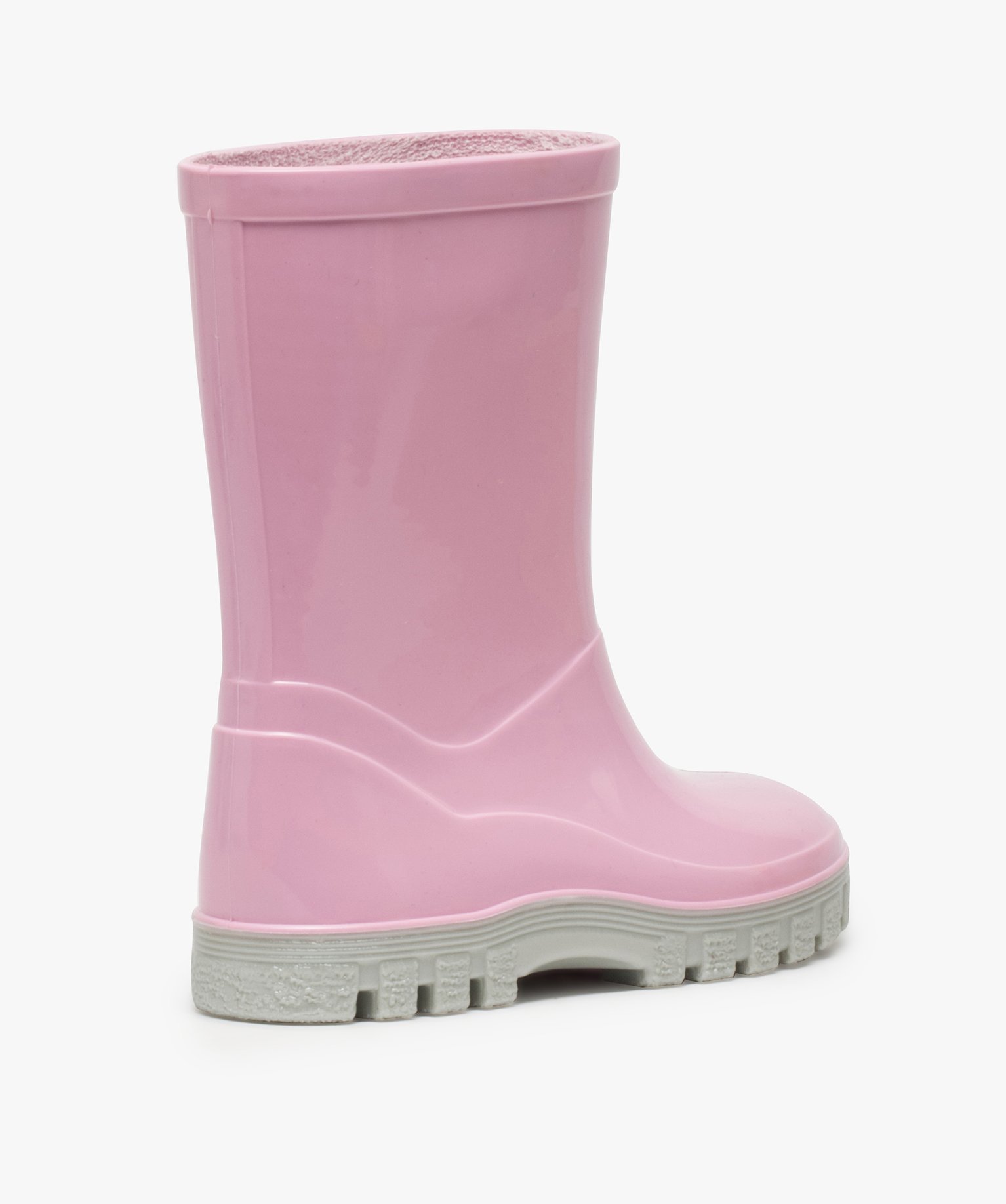 Bottes de pluie fille unies à semelle crantée contrastante rose | GEMO