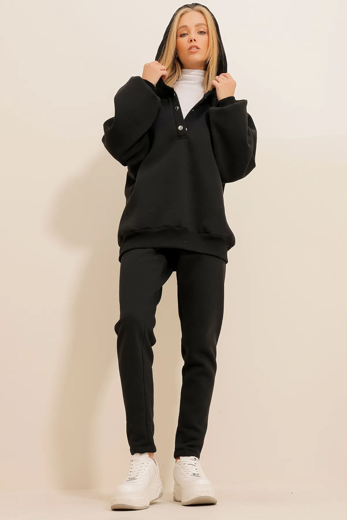 Trend Alaçatı Stili  Zweiteiler - Schwarz - Regular Fit