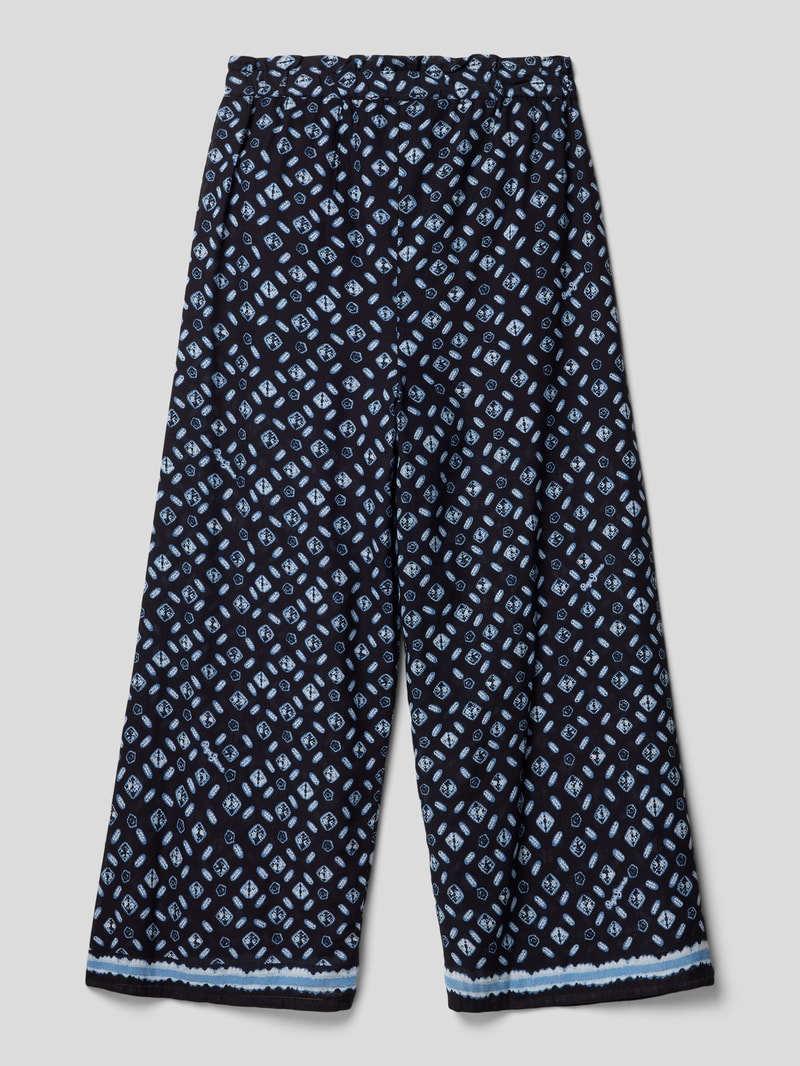 Stoffhose mit Allover-Muster Modell 'JACQUELINE' in marineblau