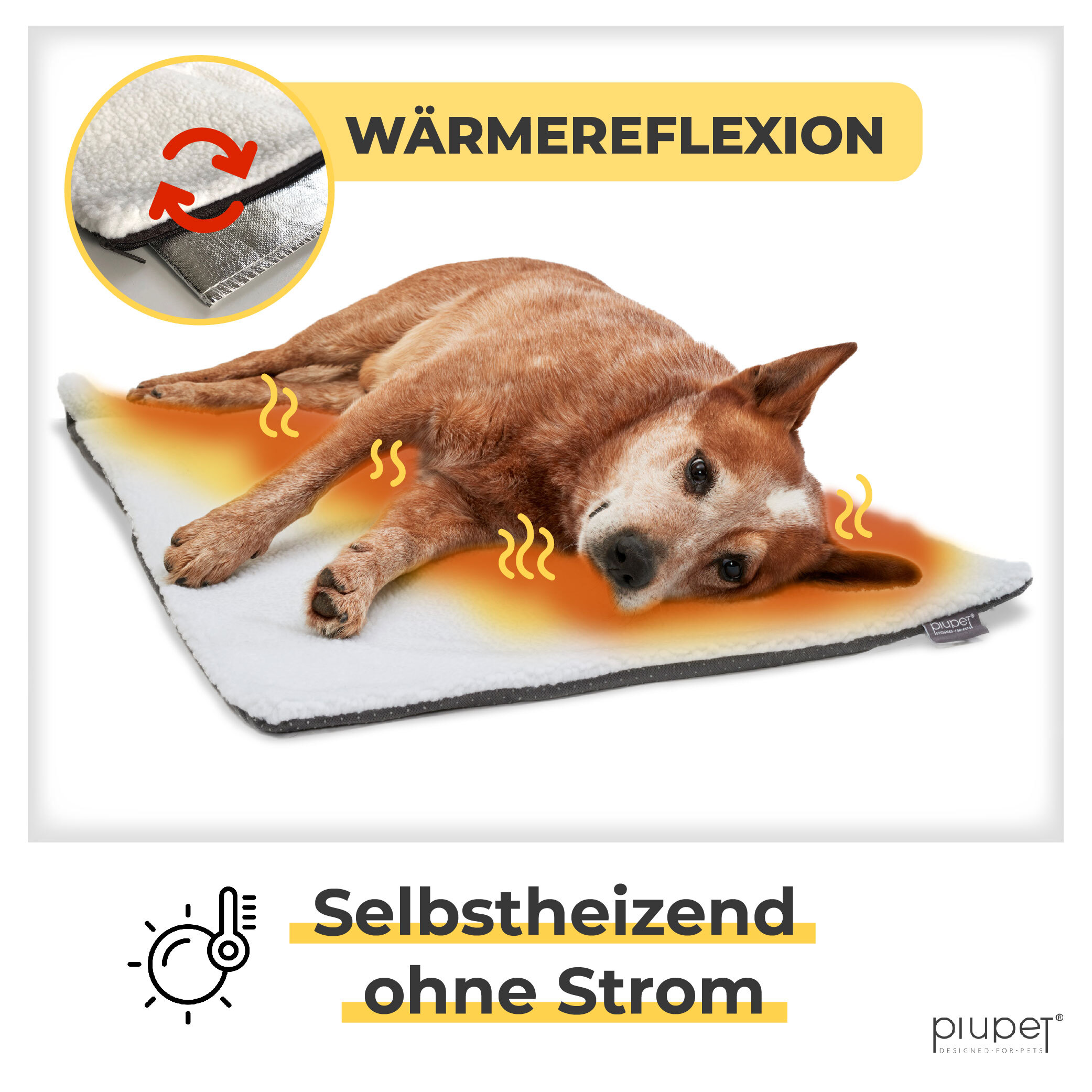 PIUPET Hundedecken PIUPET Selbstwärmende Decke