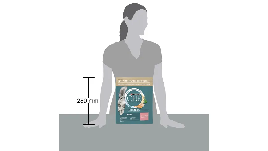 PURINA ONE ADULT reich an Lachs und Vollkorn-Getreide 750 g