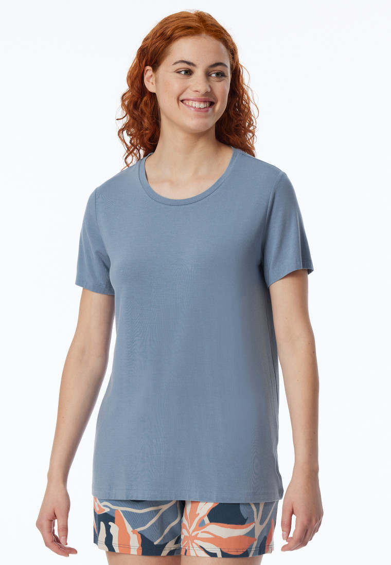 Shirt kurzarm rundhals blaugrau - Mix+Relax