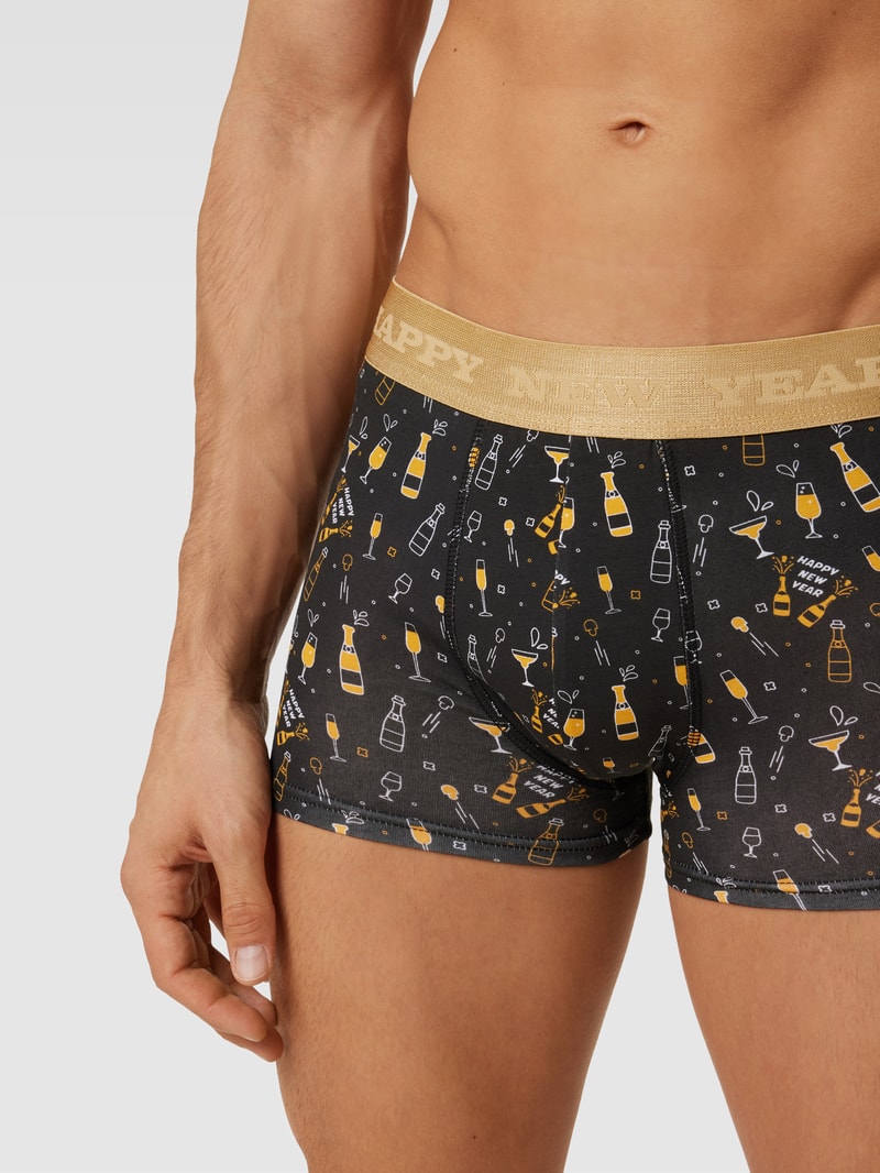 Trunks mit Allover-Muster im 2er-Pack in schwarz