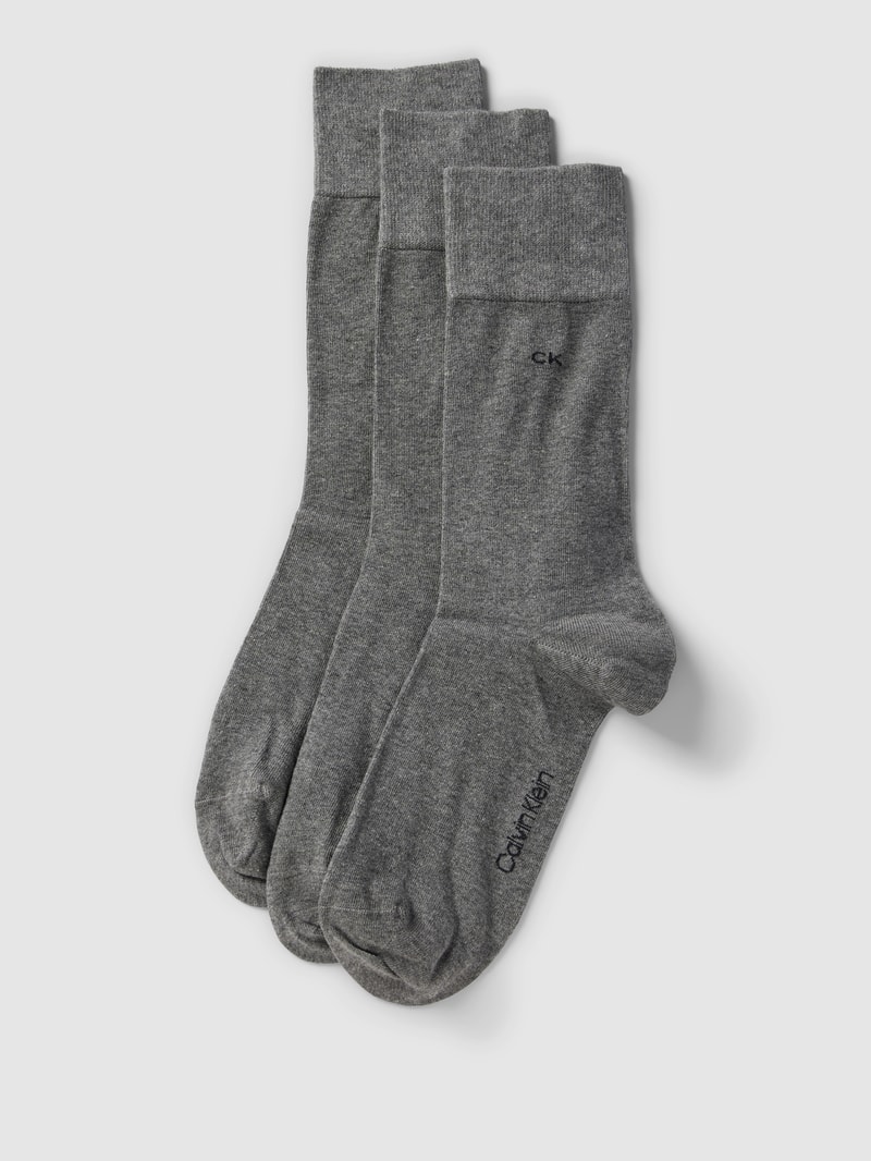 Socken in unifarbenem Design mit Label-Detail in anthrazit meliert
