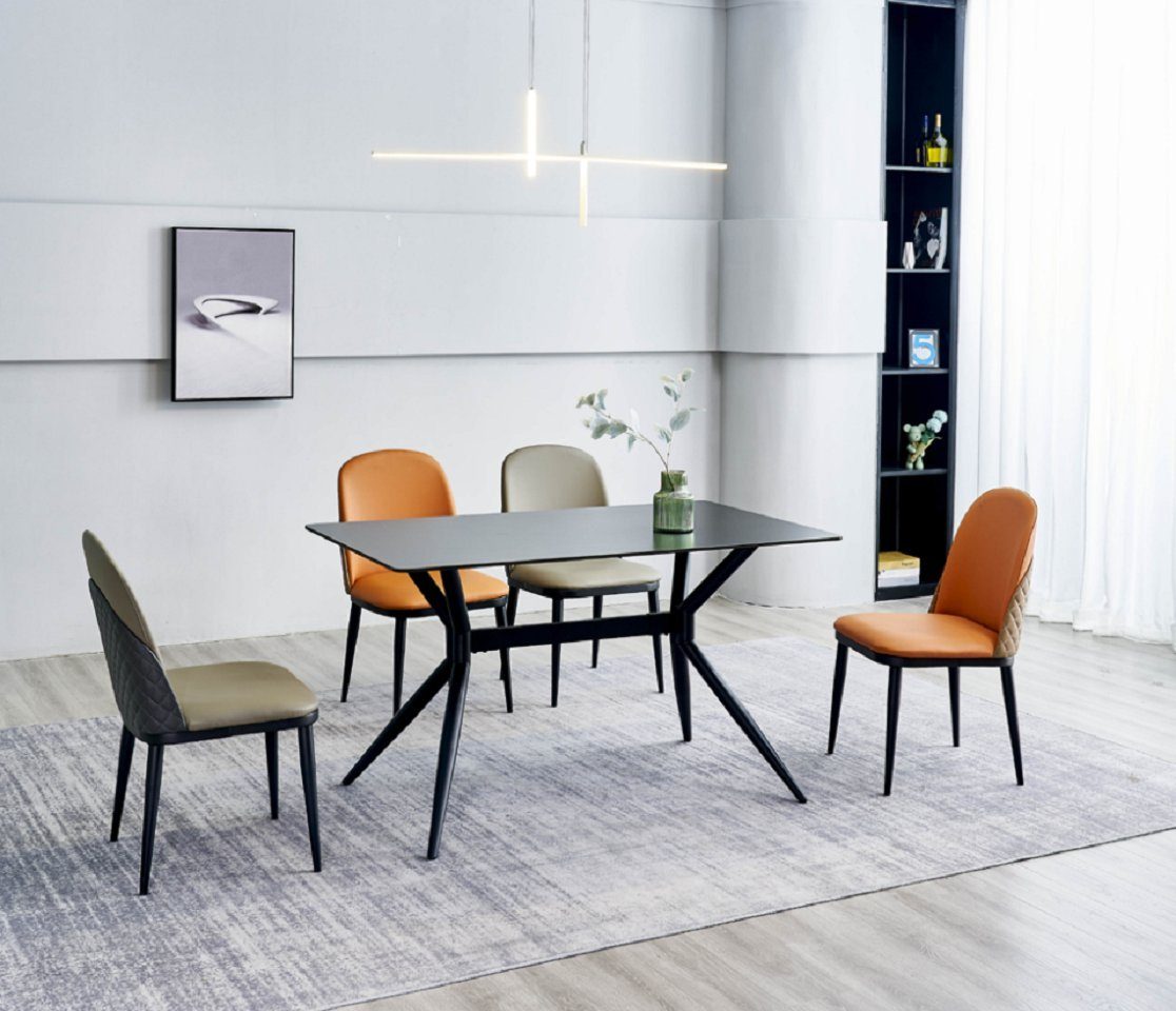 JVmoebel Esszimmer-Set Moderner Esszimmer Set Esstisch 4x Polsterstühle Möbel 5tlg, (5-St., Esstisch + 4x Stühle), Made in Europa