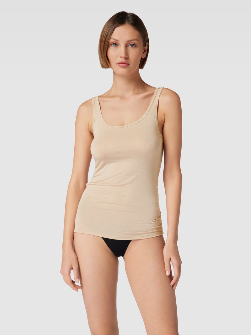 Tanktop mit Strukturmuster im 2er-Pack in sand