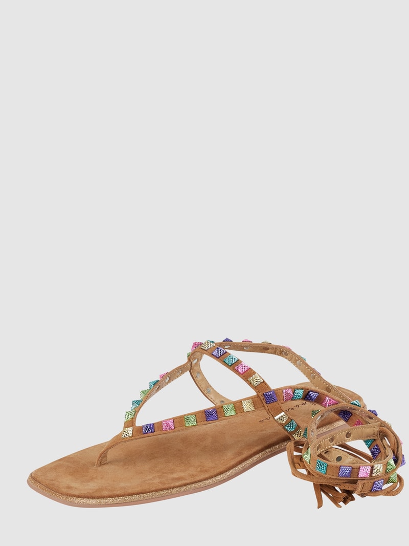 Sandalen aus Leder in camel
