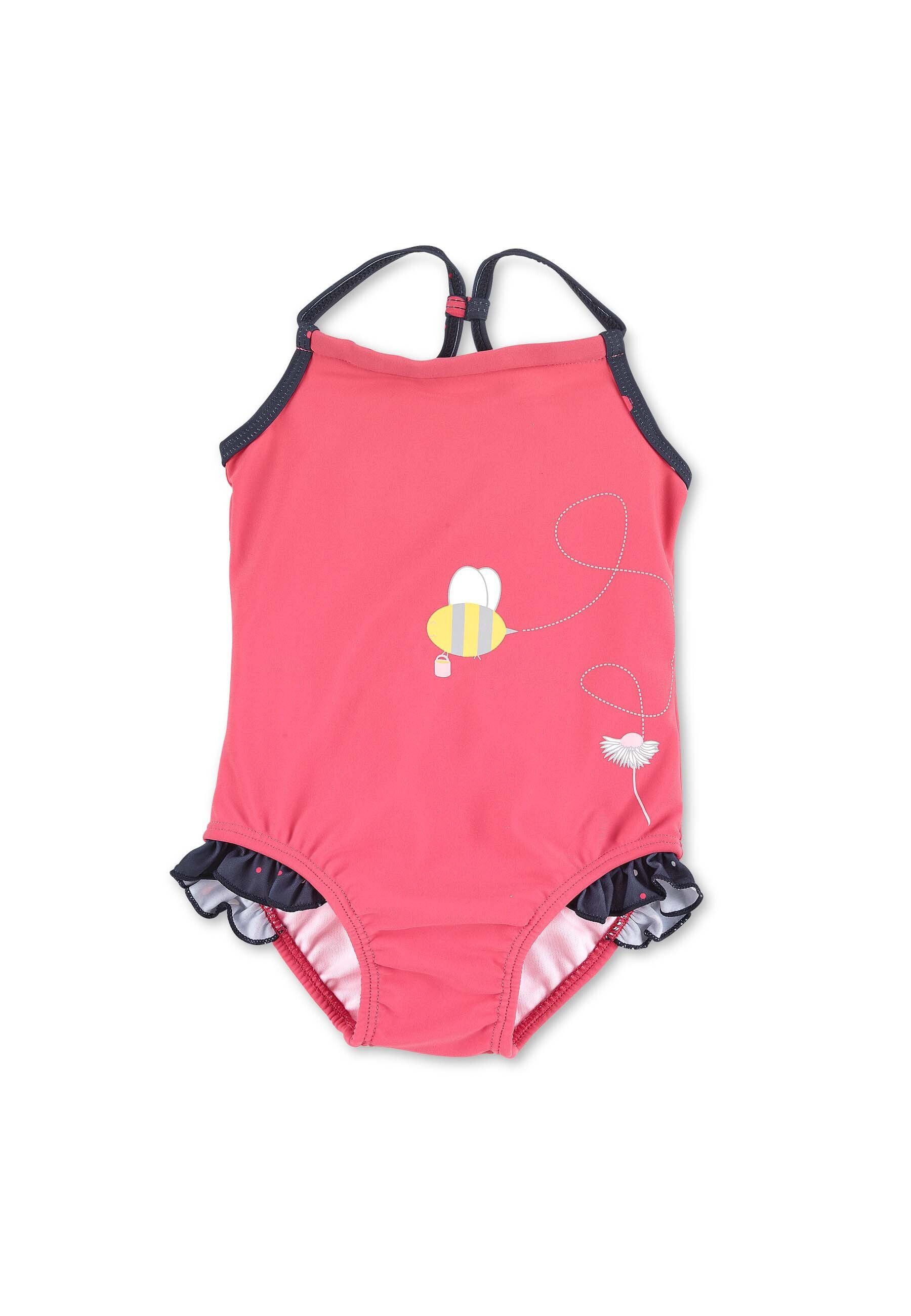 Sterntaler® Badeanzug Badeanzug Biene (1-St., Kinderbadeanzug mit eingenähter Windelhose, Schwimmshirt) Schwimmanzug mit Rüschen am Beinausschnitt, Baby Badeanzug