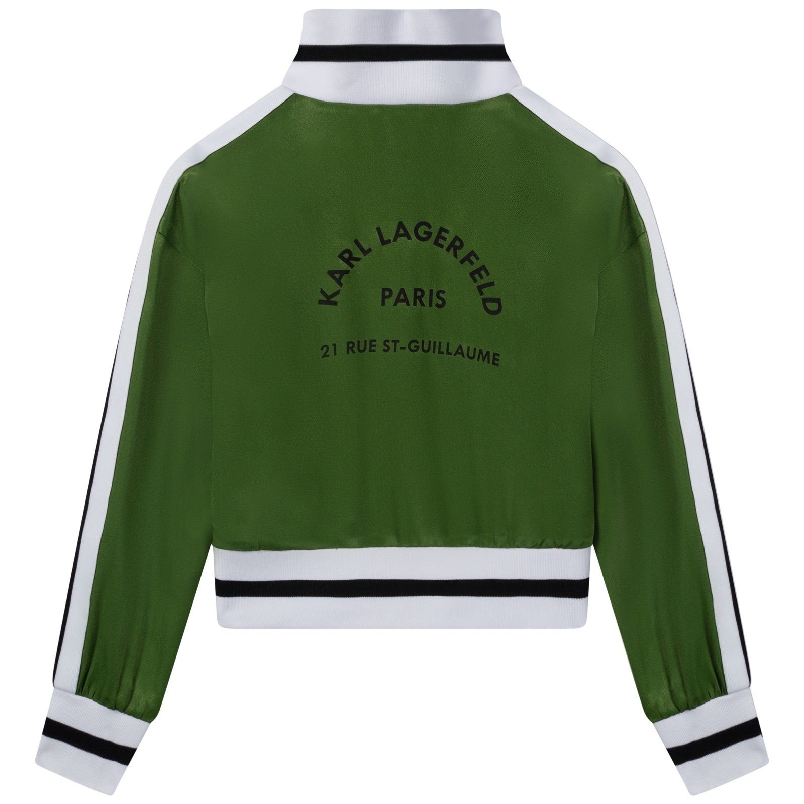 KARL LAGERFELD Trainingsjacke Karl Lagerfeld Trainingsjacke oliv mit Streifen