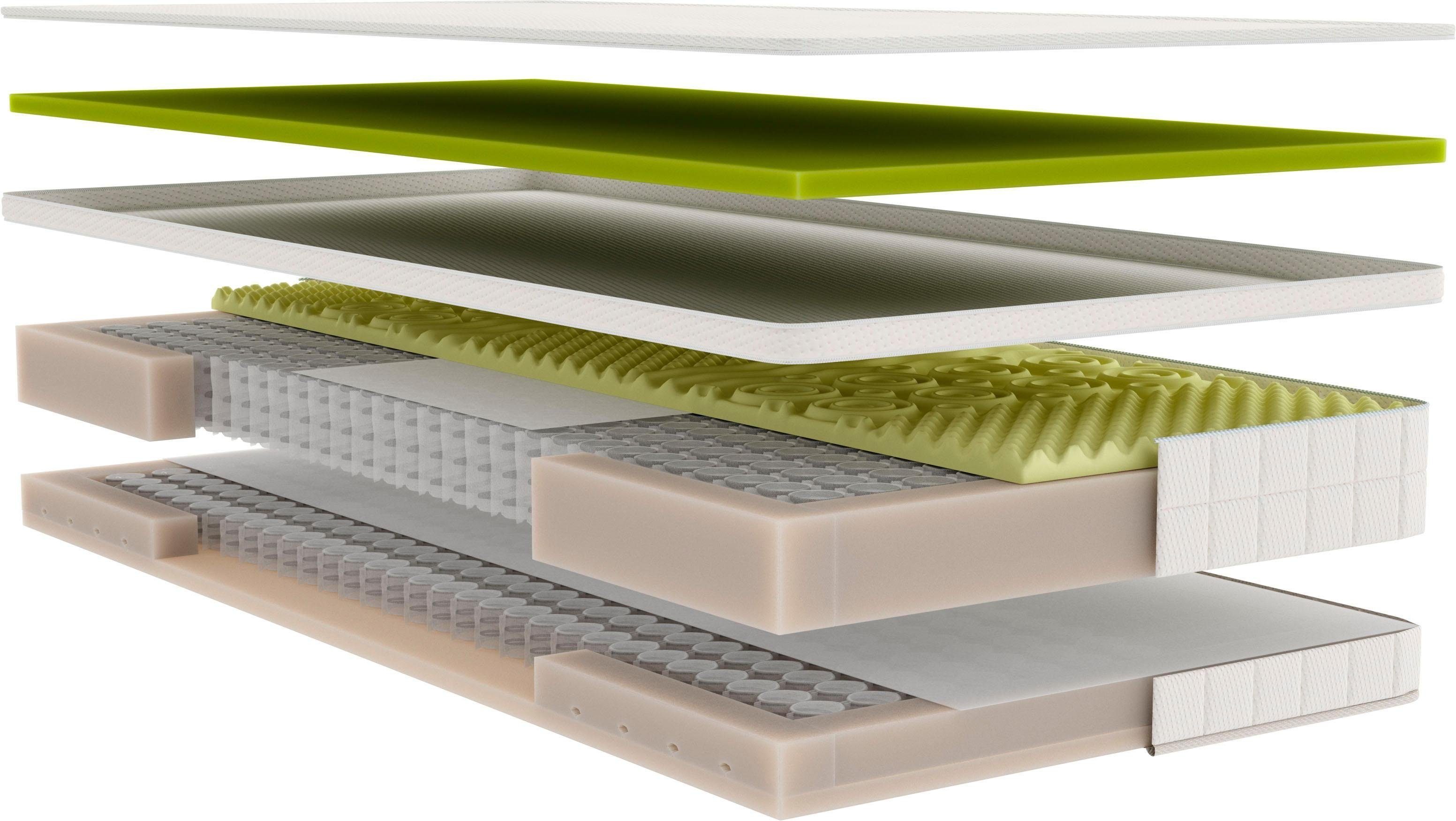Boxspringmatratze Matratze Air Boxspring mit Topper, in 90x200 cm und weiteren Größen, Schlaraffia, 33 cm hoch, mit abnehmbaren Topper