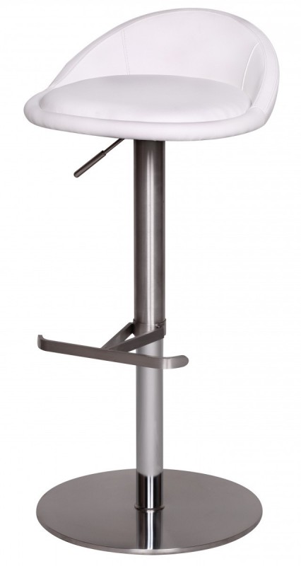 Wohnling Barhocker Wohnling Durable M1 Edelstahl gebürstet Weiß
