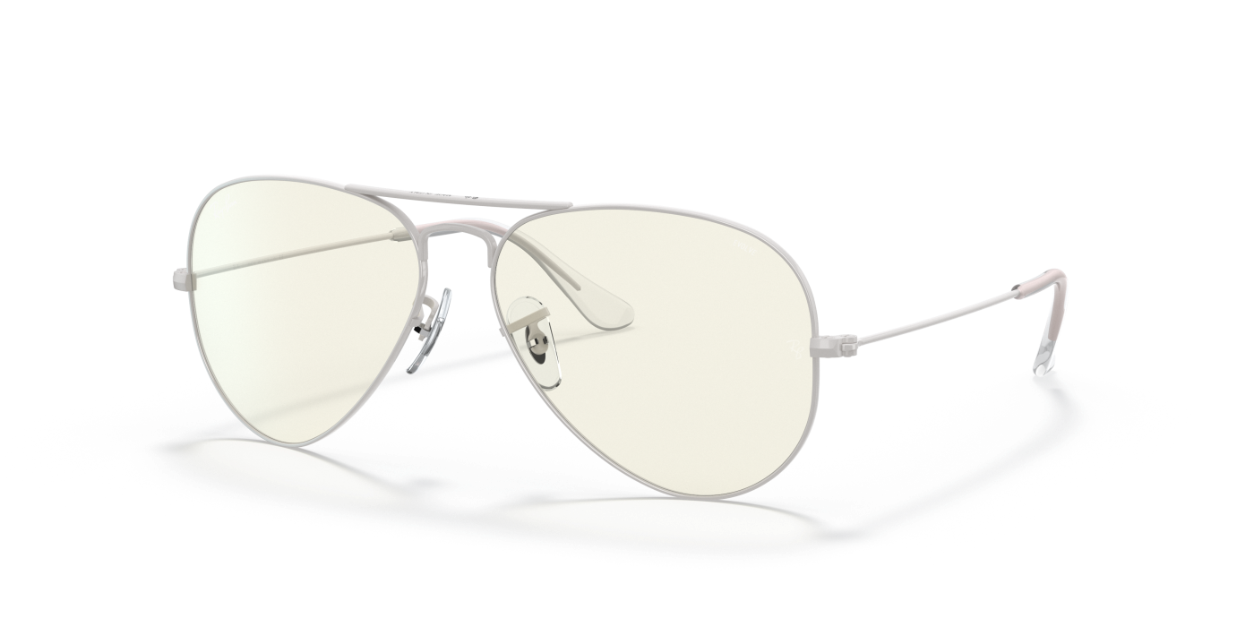 AVIATOR BLUE-LIGHT CLEAR EVOLVE - Gri deschis lucios