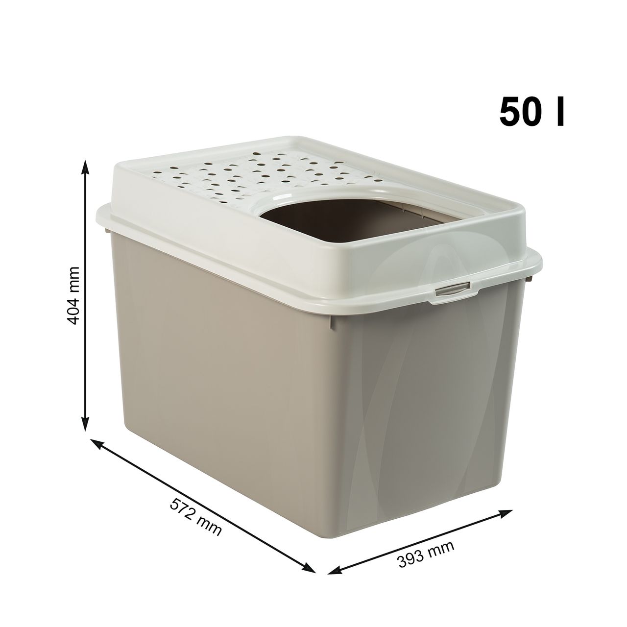Rotho Babydesign Rotho MyPet Eco Berty Katzenklo mit Top-Eingang, beige/weiss (recycelt)