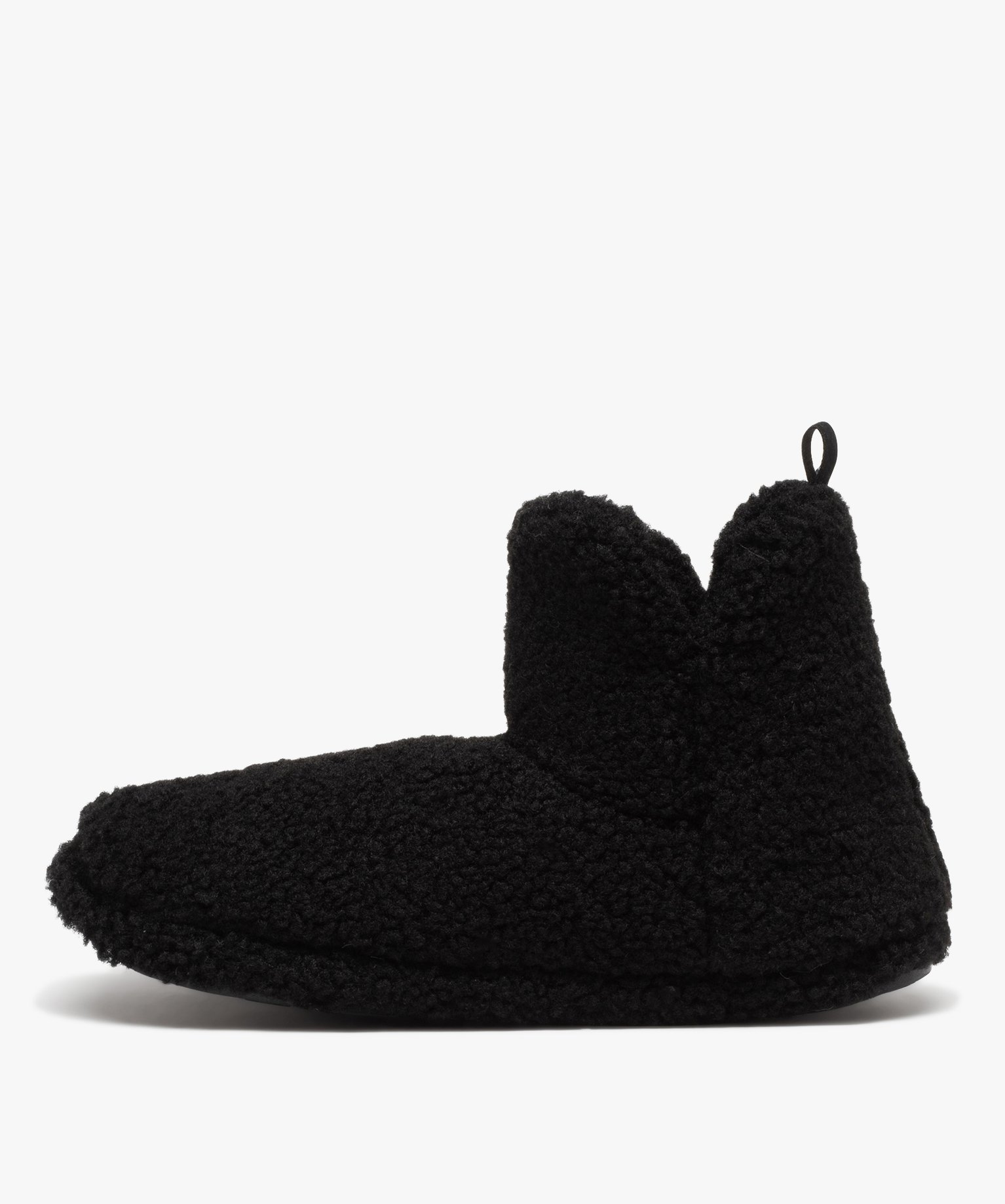 Chaussons homme boots unis en textile sherpa noir | GEMO