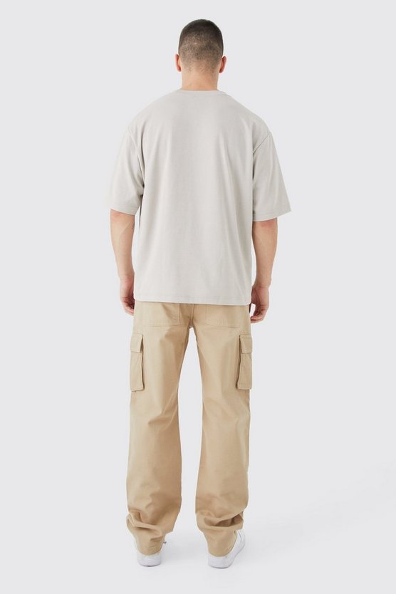 Tall Fixed Waist Relaxed Applique Cargo Gusset Trouser