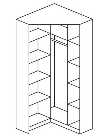 Rauch Eckschrank Celle Spiegel 2-Türig 117 x 197 cm
