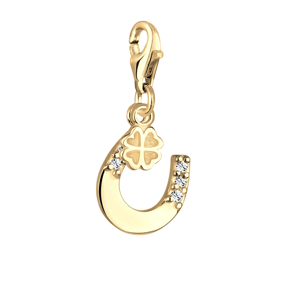 Nenalina Nenalina Amulette Femmes pendentif fer à cheval trèfle en argent sterling 925 pla Pendentif