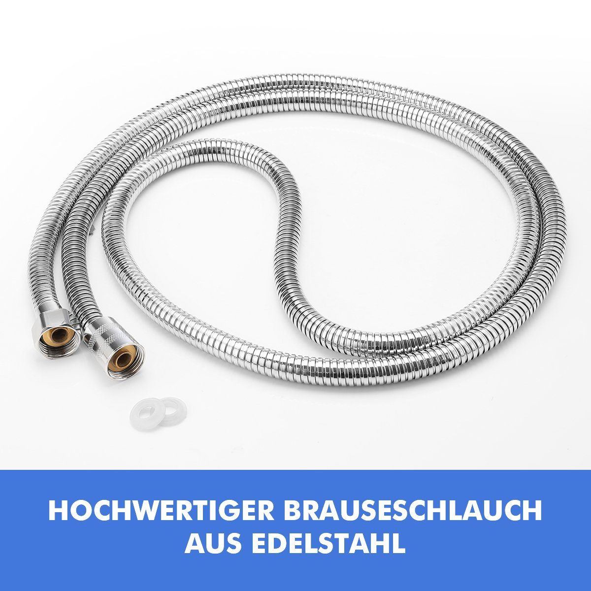 LETGOSPT Brauseschlauch 1.5m/2m Duschschlauch aus Edelstahl, Standard 1/2
