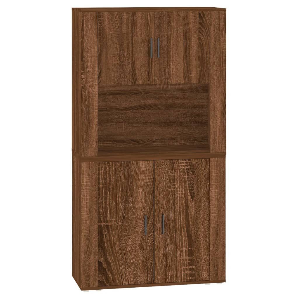 vidaXL Sideboard Highboard Braun Eichen-Optik Holzwerkstoff (2 St)