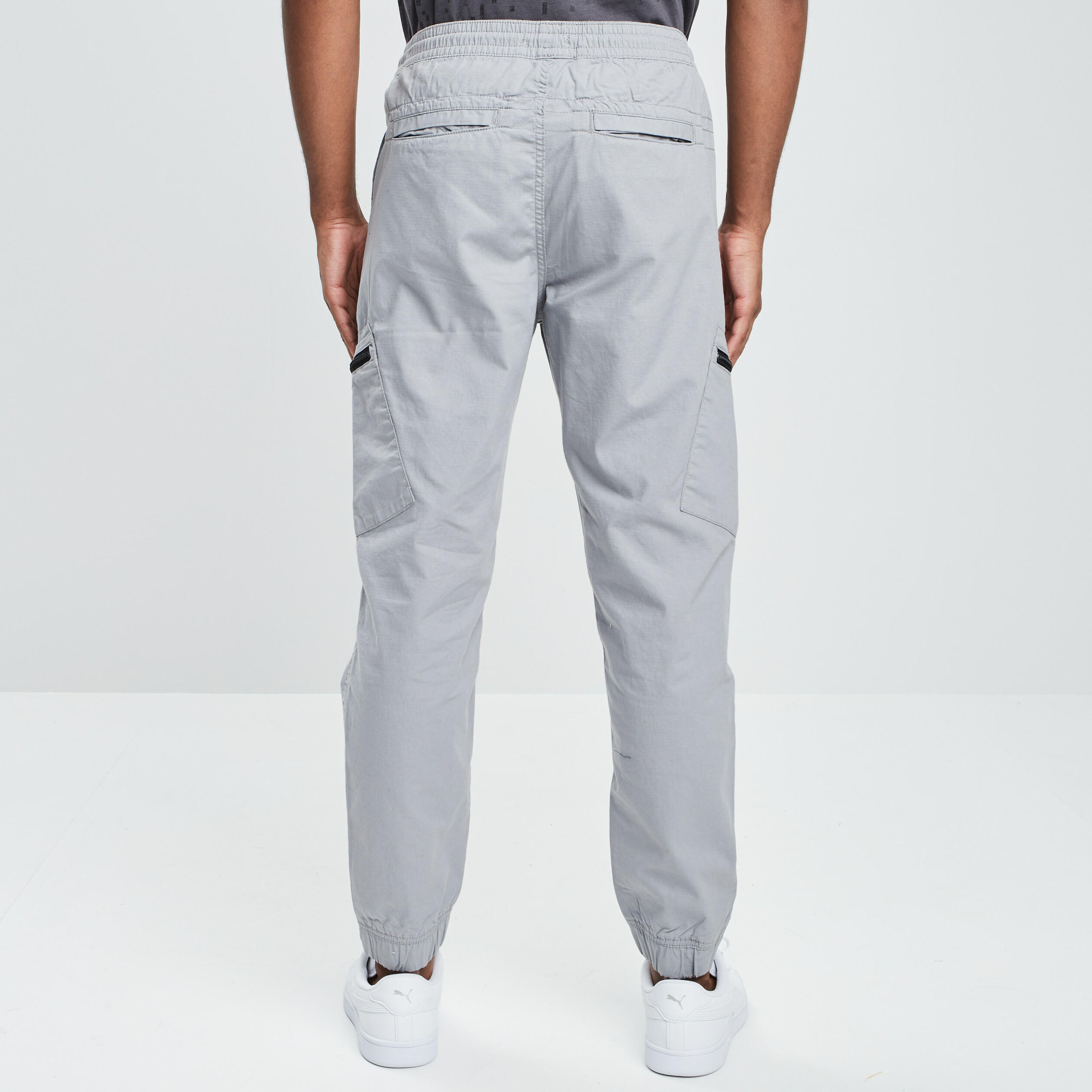 Pantalon cargo à coulisse gris homme | La Halle