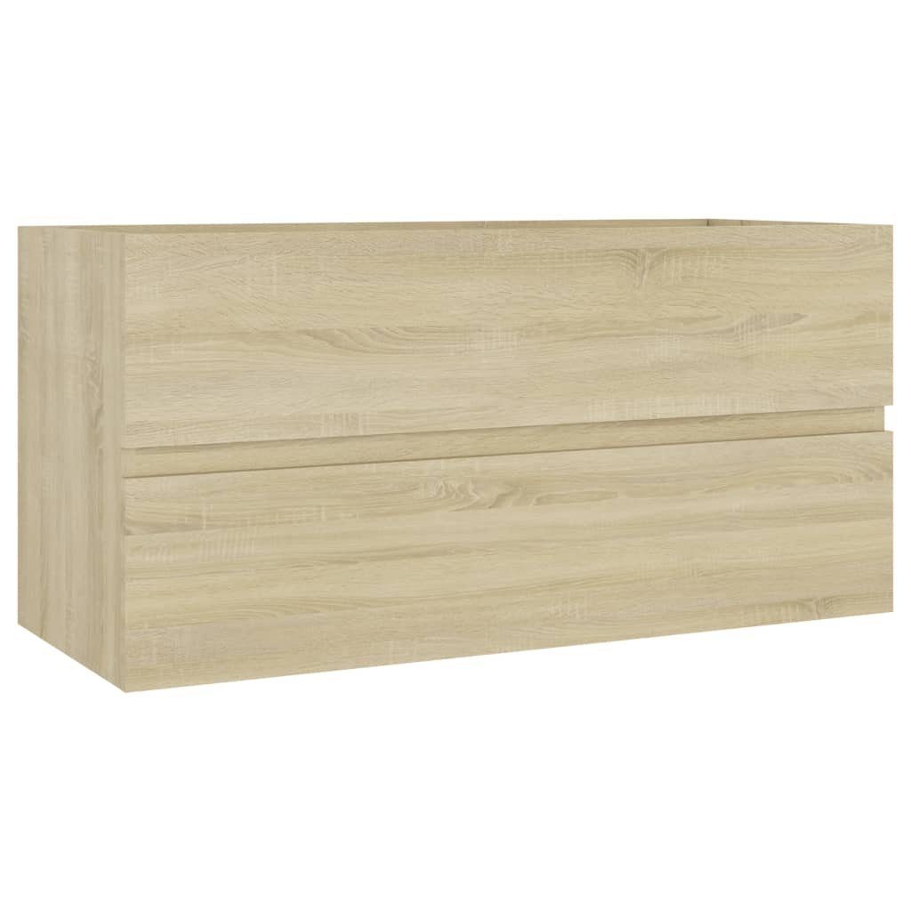 vidaXL Badezimmerspiegelschrank Waschbeckenunterschrank Einbaubecken Sonoma-Eiche Holzwerkstoff (1-St)