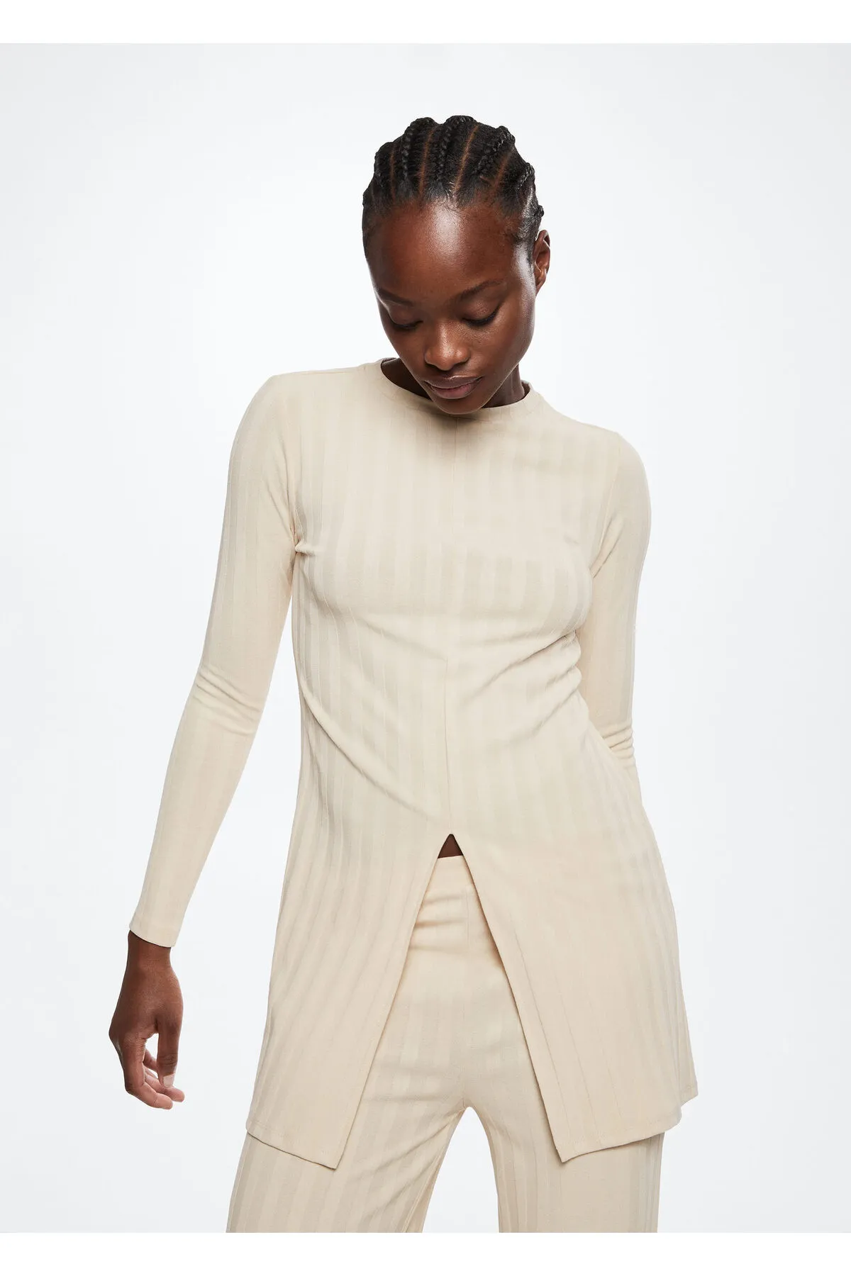 MANGO  Beige Damenhose 37065968