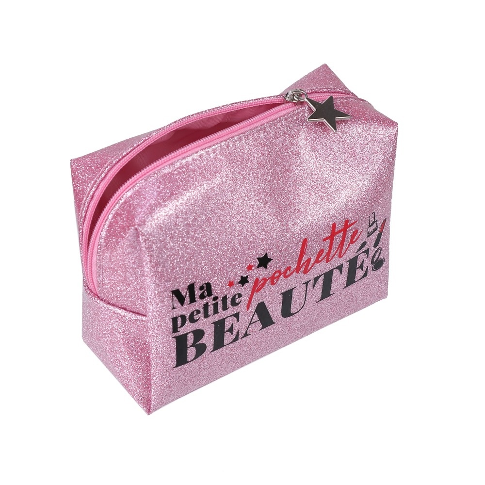 takecare Petite Trousse de voyage rose à paillettes Trousses de voyage