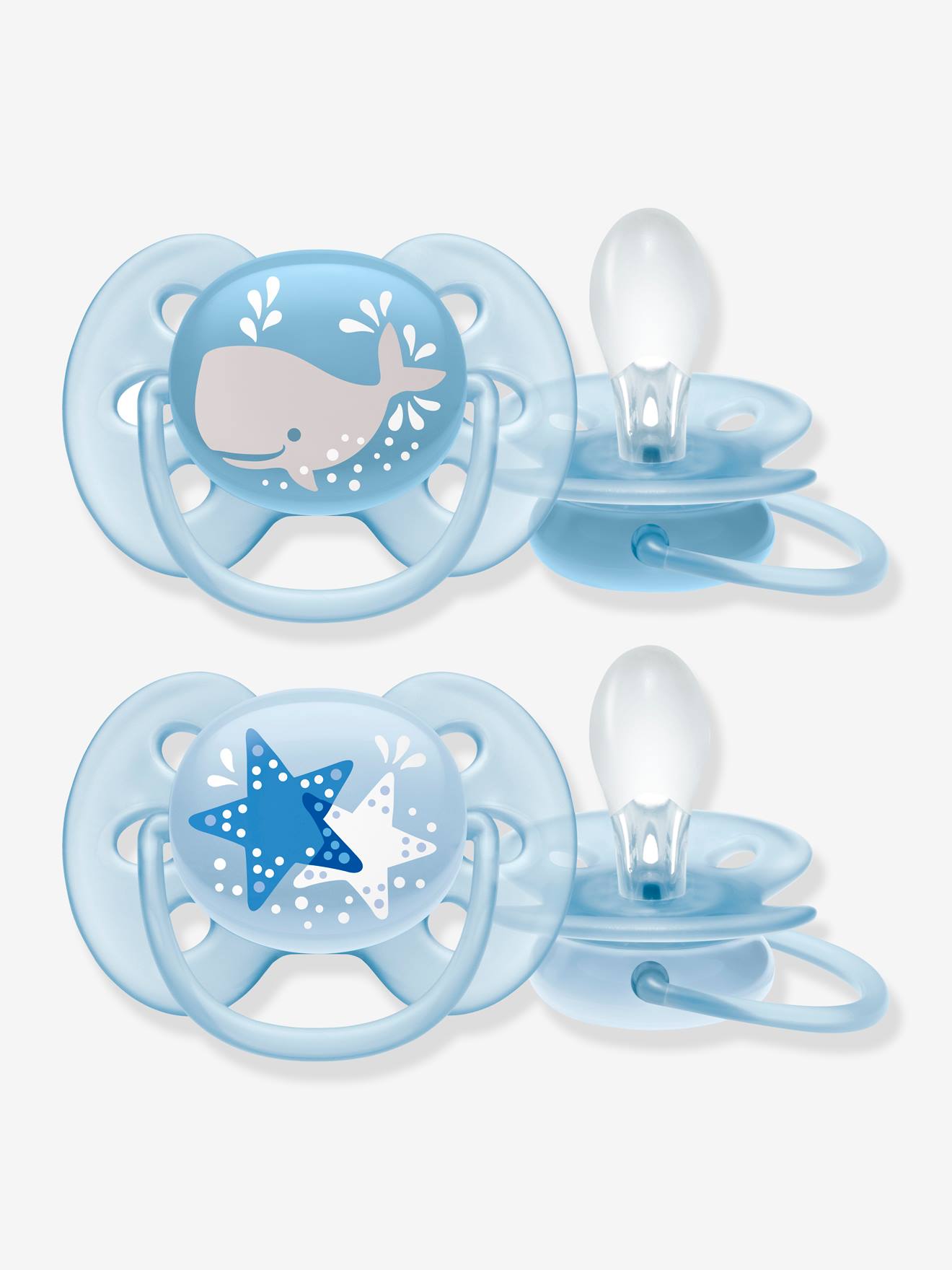 Lot de 2 sucettes ultra douces 2e âge Philips AVENT ecureuil/fleurs