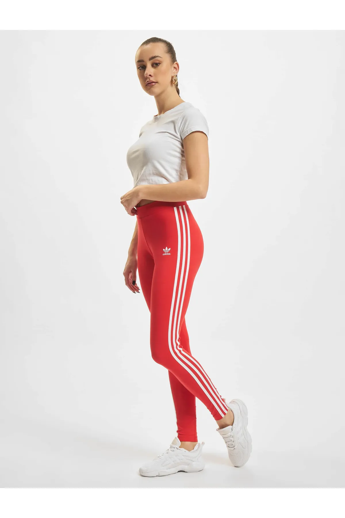 adidas  Leggings - Rot - Mittlerer Bund