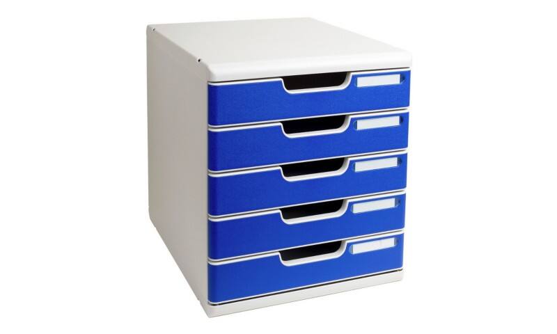 Exacompta Ablagesysteme Modulo System 2 Polystyrol, PS Lichtgrau, Blau 28,8 x 35 x 32 cm