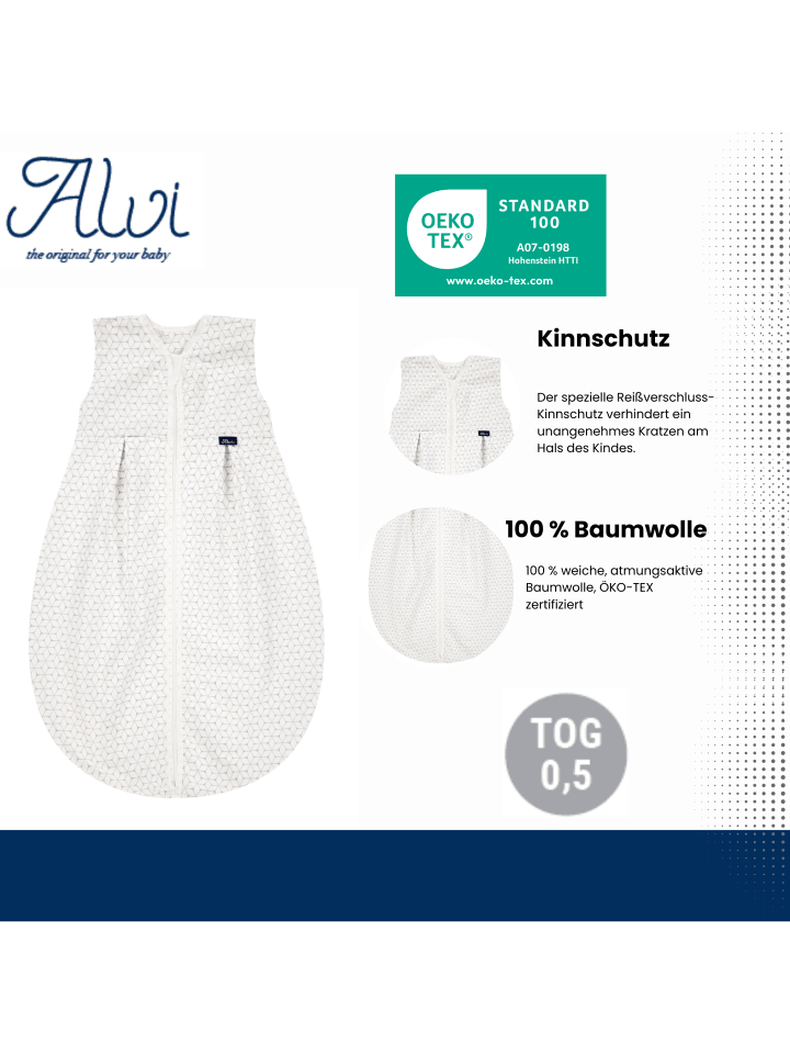 Alvi Baby Kugelschlafsack Molton in Raute Taupe günstig kaufen