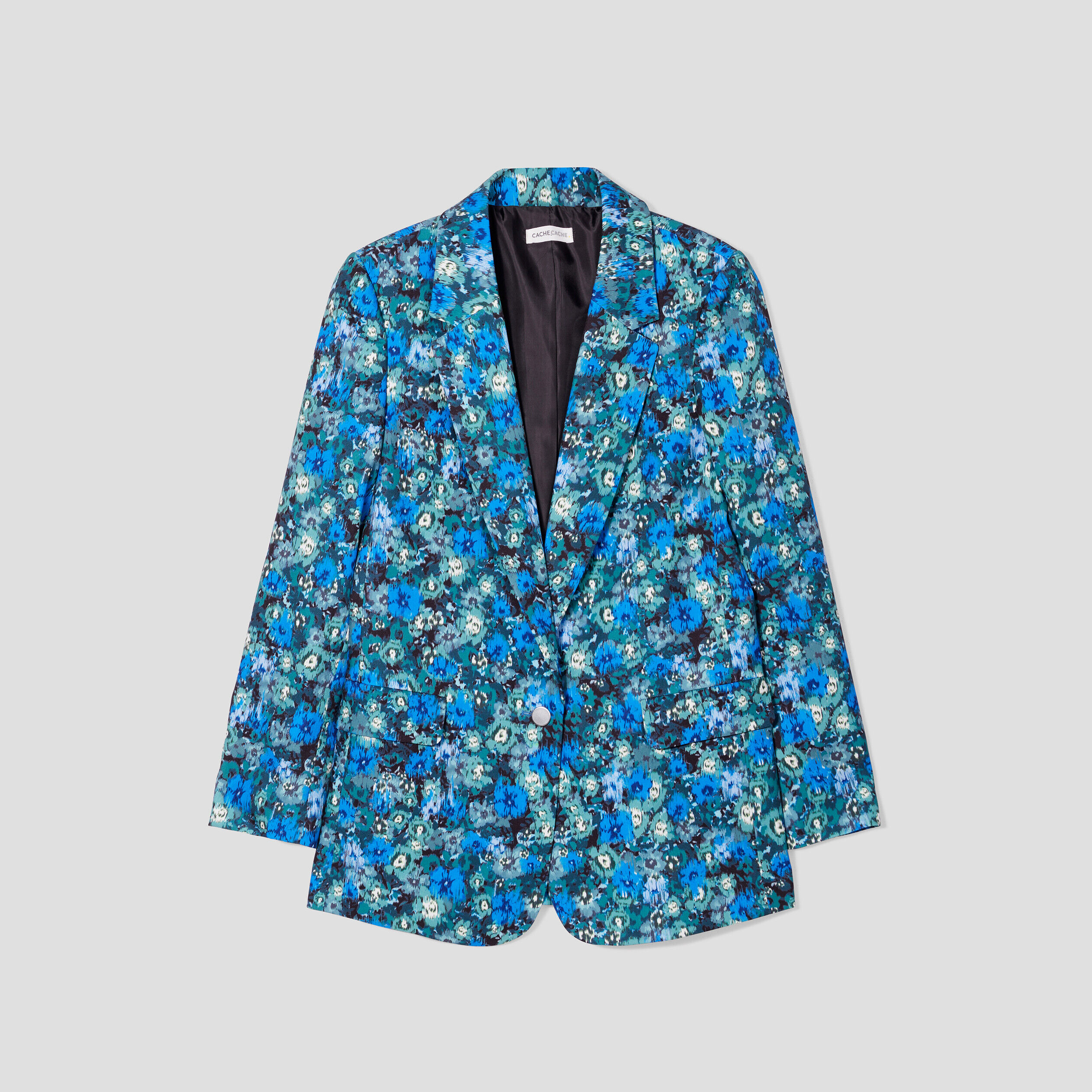 Veste blazer droite vert femme | Cache Cache