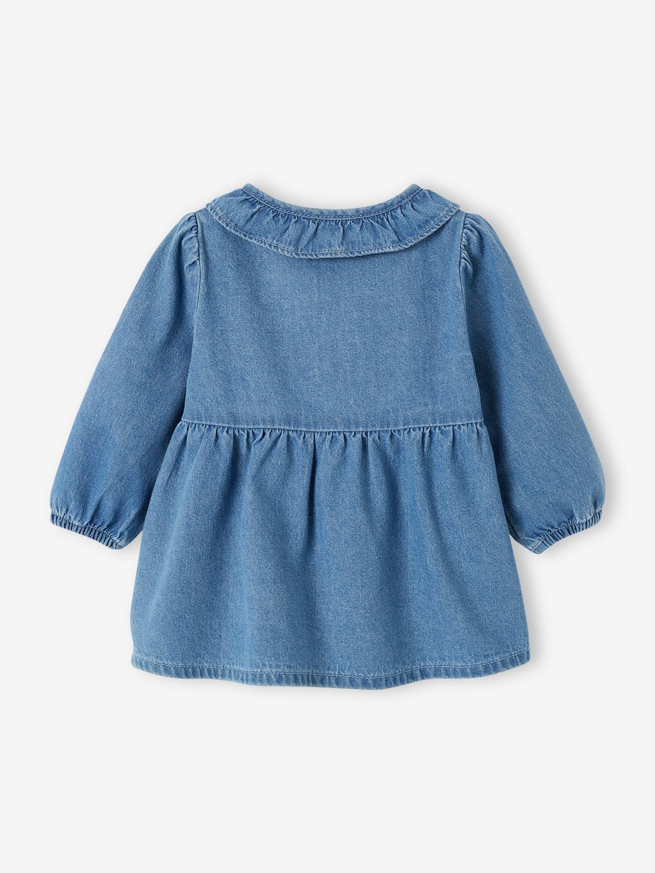 Vertbaudet Mädchen Baby Jeanskleid - blue stone