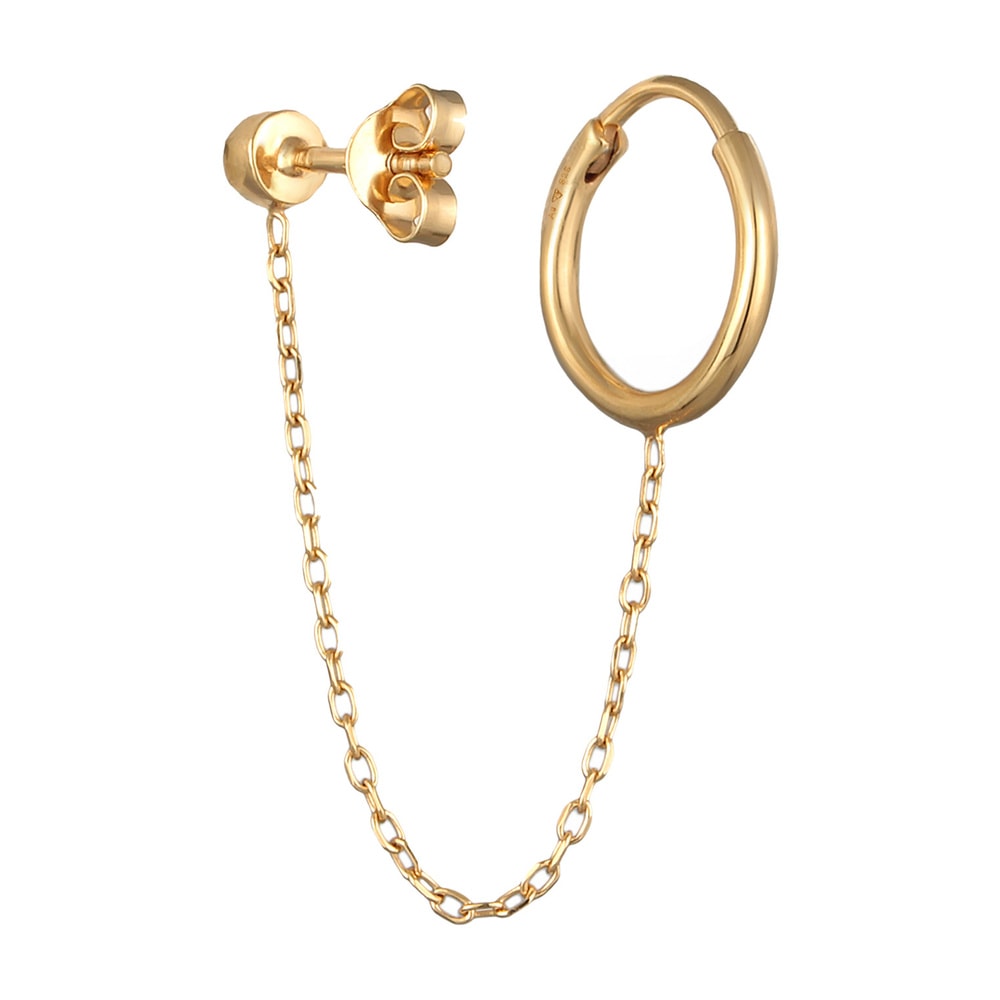 Elli Elli Boucles d'Oreilles Femmes Créoles Piercing 2 trous avec cristal en argent st Boucles d'oreilles