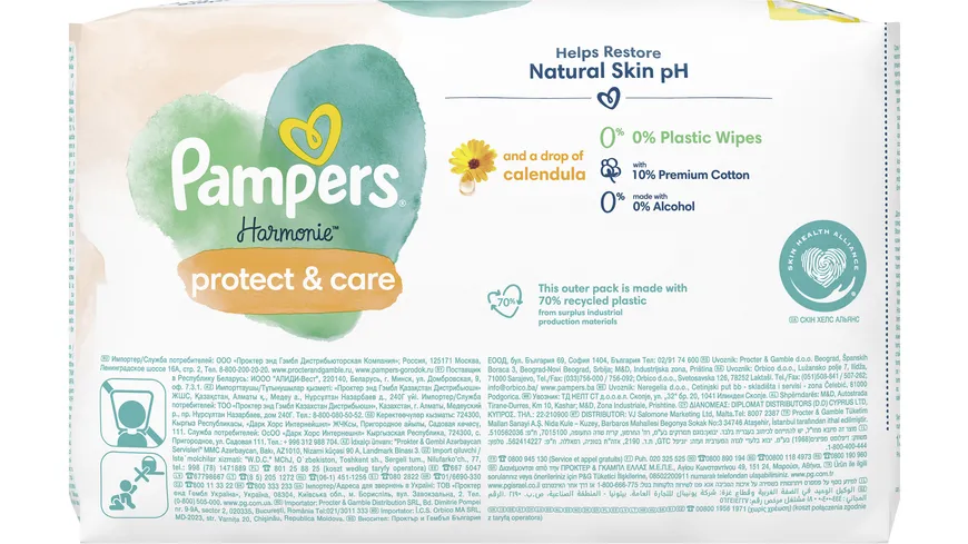 Pampers Harmonie Feuchttücher Protect & Care Calendula
