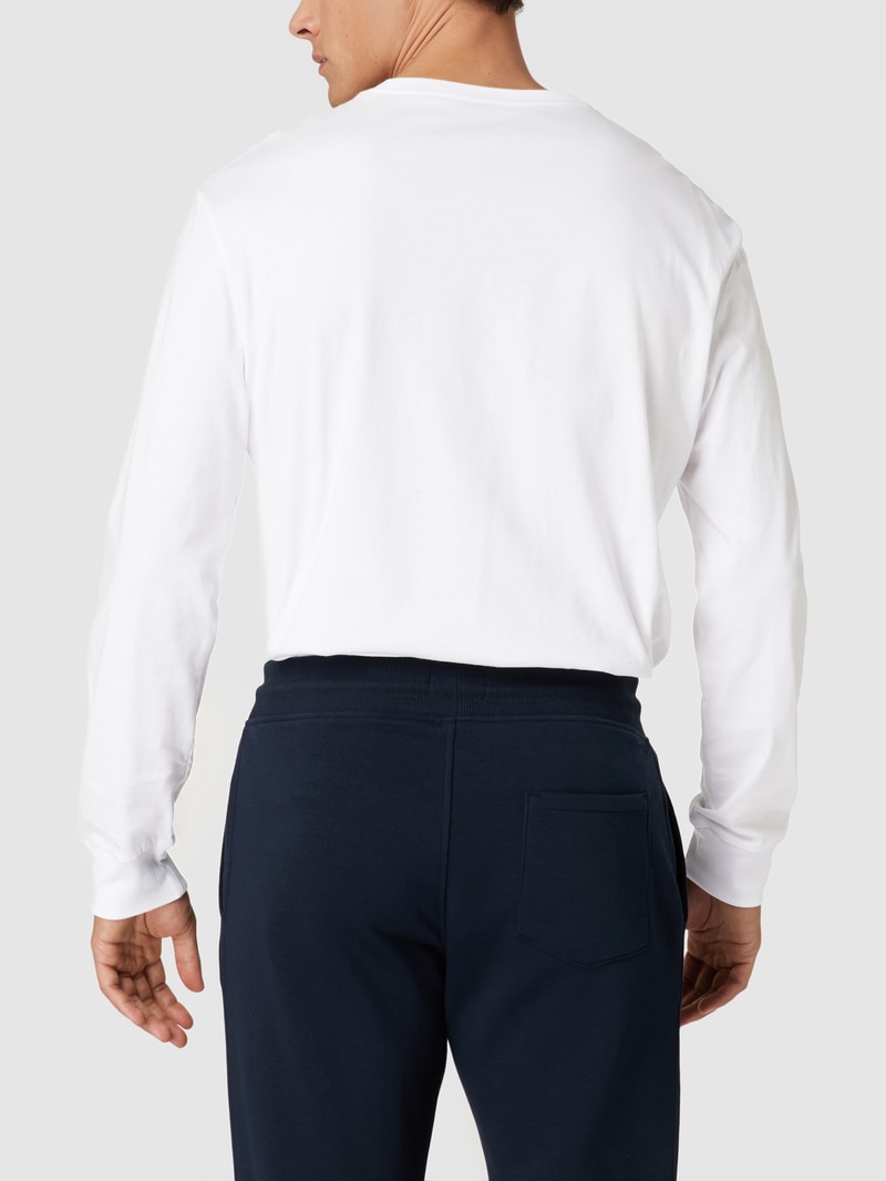 Longsleeve mit Label-Stitching in weiß