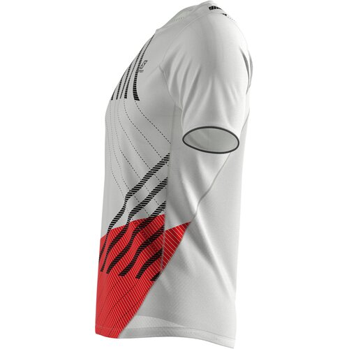 HERREN SENSE AERO SS TEE M WHITE/FIERY RED/BLAC