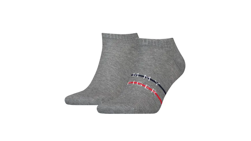 TOMMY HILFIGER Herren Sneaker Socken CF2Y 2er Pack mid grey melange