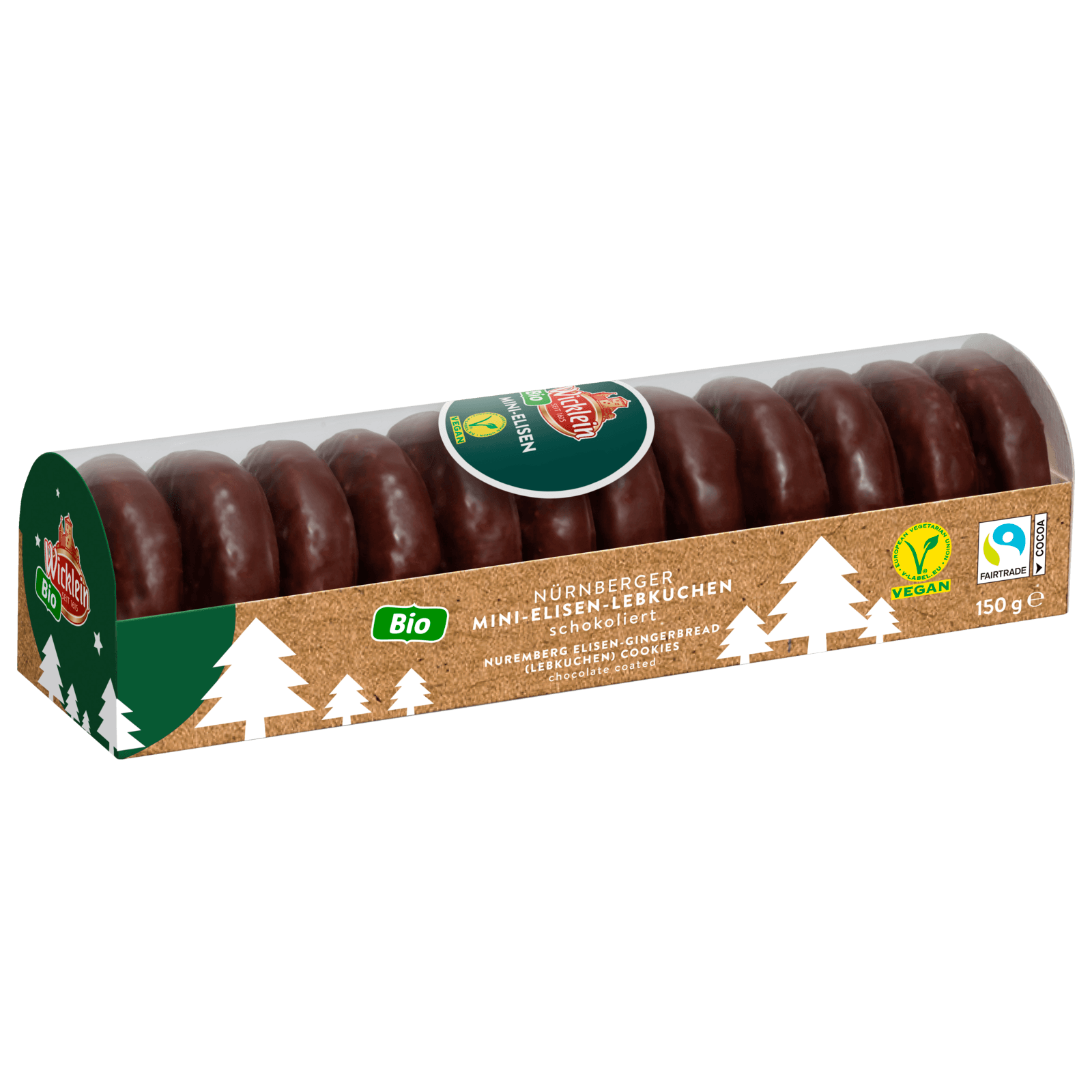 Wicklein Bio Mini-Elisen-Lebkuchen schokoliert vegan 150g
