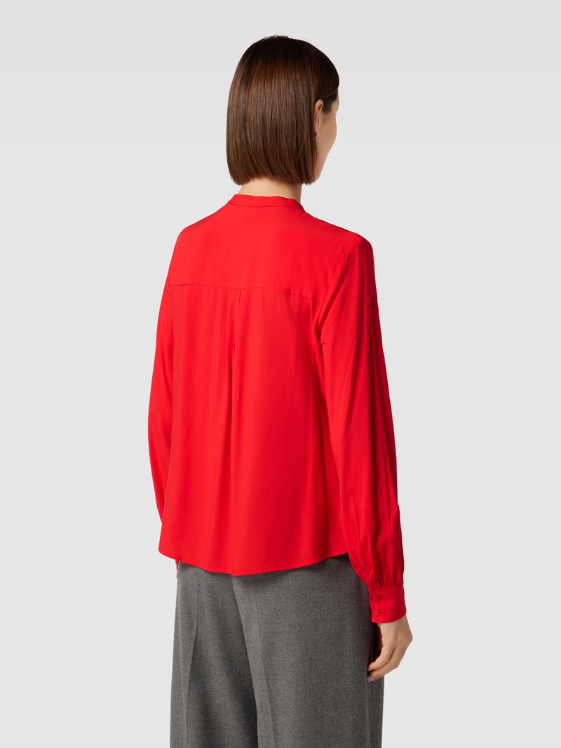 Bluse aus Viskose mit Maokragen in rot