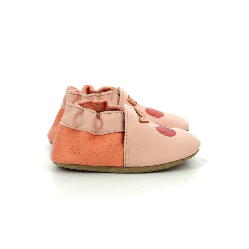 Chaussons cuir tannage vegetal Tiny Cherry