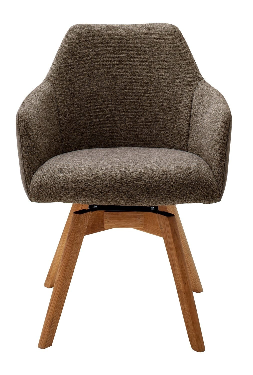 Vito Polsterstuhl REMAL, Cappuccinofarben, Mikrofaser, Webstoff, (1 St), mit drehbarer Sitzschale, Gestell aus Massivholz