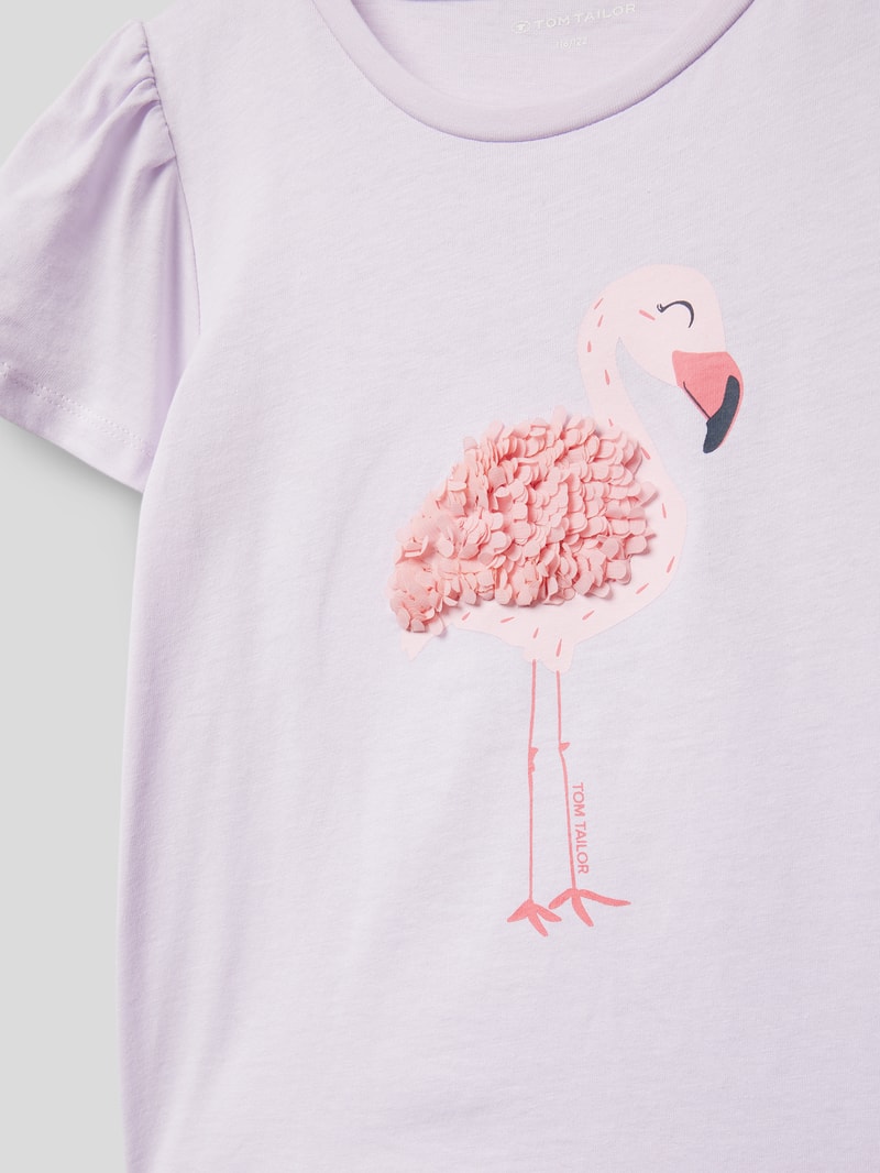 T-Shirt mit Motiv-Print in flieder