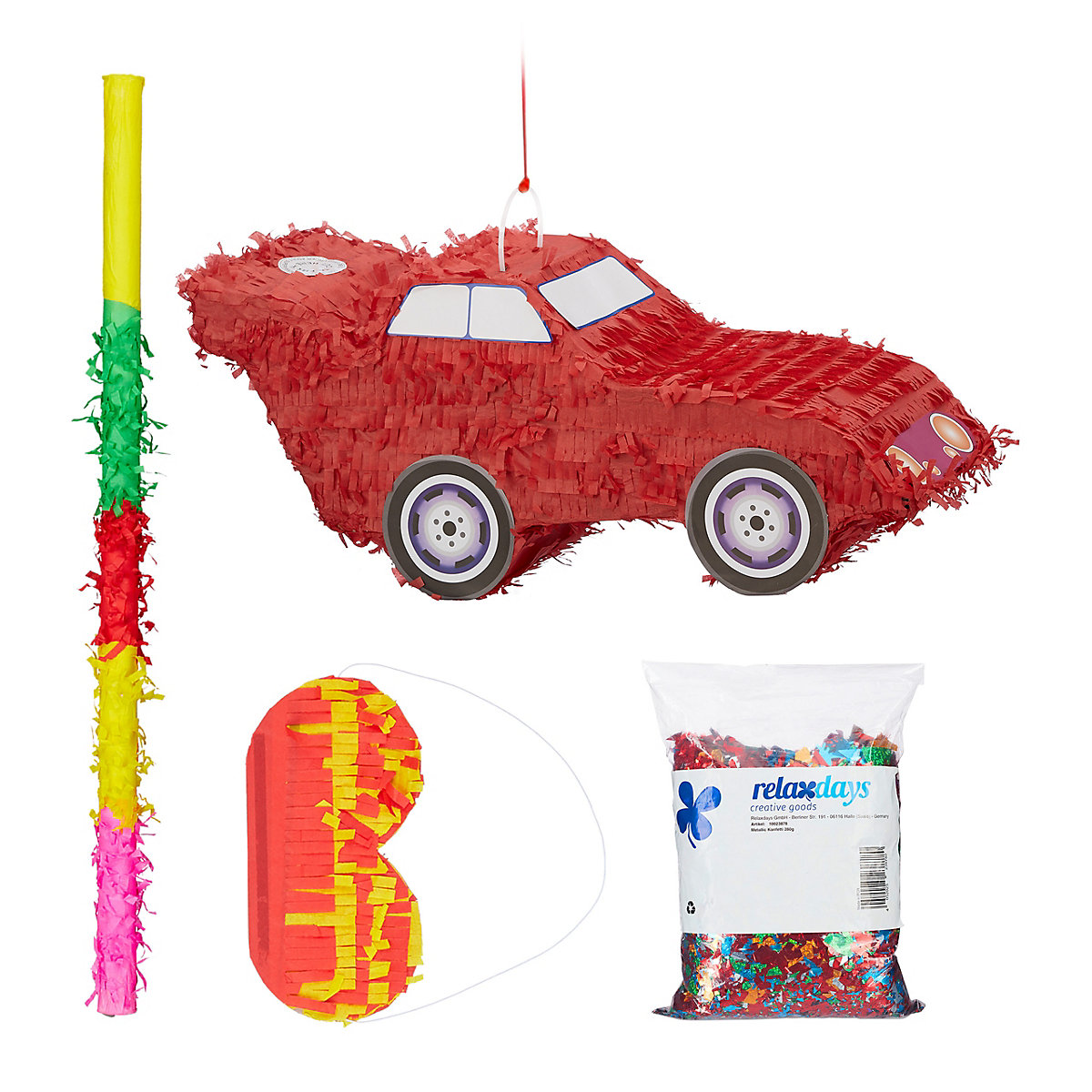 4 tlg. Pinata Set Auto